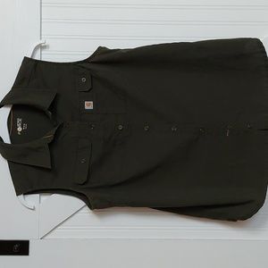 Carhartt Force sleeveless button down Western blouse
